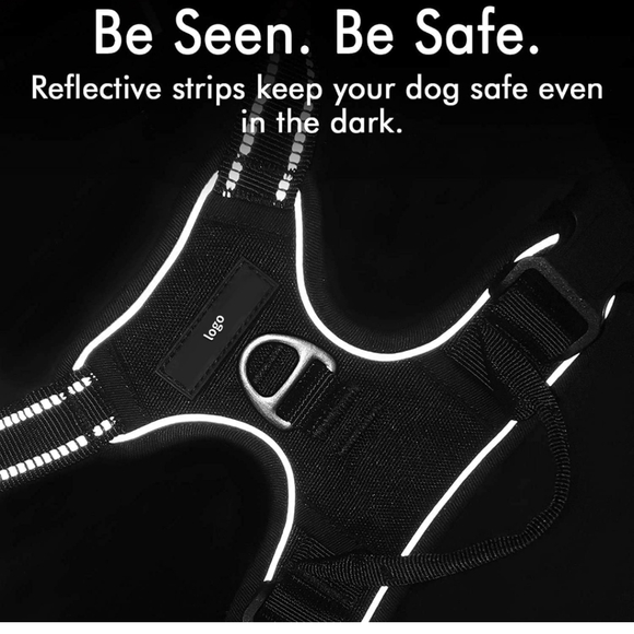 NIP Black Dog Harness Medium With 2 leash clips - Picture 6 of 15